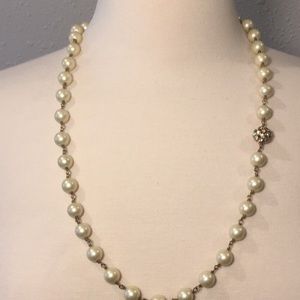 Stella & Dot Pearl Necklace with Rhinestone